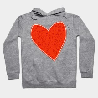 Red Textured Heart Hoodie